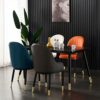 dining chair Kitchen Dining Room Furniture Chairs Dining Chairs Water Proof PU Leather Chair With Metal Legs With Armrests Backrest For Dining An