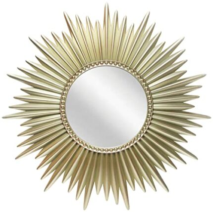 Infinity Instruments Sunburst Mirror, Elegant Indoor Wall Mirror with Attractive Sunburst Design and Light Gold Finish, Provides Instant Style fo