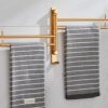 Towel Rack Wall Mounted With Swivel Rails,Holds 4 Towels,Ideal As Bathroom Towel Rail Or Kitchen Tea Towel Holder,Polished