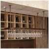 Stylish Simplicity Industrial Simple Wine Glass Hanger Bar Floating Stand Adjustable Kitchen or Office Cutlery Bottle Holder Vintage Iron Inverte