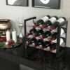 J JACKCUBE DESIGN Rustic Wine Rack Freestanding Floor 3 Tier Stackable Display Storage for Counter-top 12 Glass Bottles Holder Liquor Shelf with