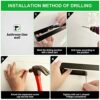 tonhui Hand Towel Holder Self Adhesive and Punch Hole, Towel Rail for Bathroom, Antioxidant Treated Alloy Steel