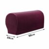 2pcs Jujube Red Sofa Arm Slipcovers Armchair Armrest Cover Couch Set with Twisty Pin Stretch Polyester Fabric Anti-slip Washable Purplish