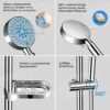 Shower System Set - Shower Head - PGFUNNY 5 Spray Modes High Pressure Shower Heads,Shower Pole,Shower Rail,Shower Hose 2m and Shower Head Holders