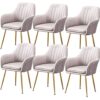 dining chair Kitchen Dining Room Furniture Chairs Kitchen Dining Chair Set Of 6 Living Room Armchair with Metal Legs Velvet Seat and Backrests fo
