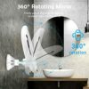 Andy's Orchids 10X Makeup Mirror with LED Light, Magnifying Vanity Mirror, Cosmetic Mirror with Suction Cup, 360° Rotation Adjustable Bathroom Mi