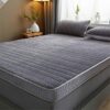 YLYAJY Memory Foam Mix Latex Filling Mattress Foldable Slow Rebound Tatami Plus Velvet Comfort Cover Bedspreads 4/8cm Thickness (Color : Gray, Si