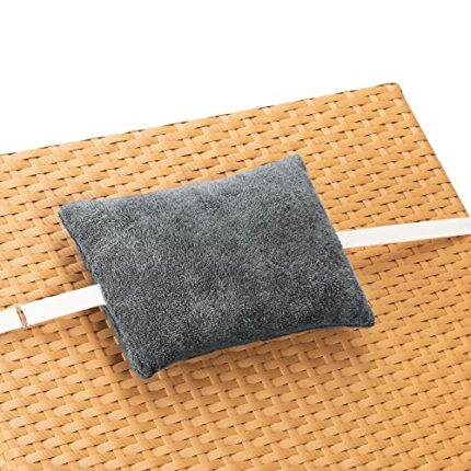 JEMIDI Sun Lounger Head Cushion - 30 x 20cm Pillow for Garden Chair or Deck Chair - Head Rest for Sun Loungers with Washable Terry Cloth Cotton C