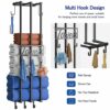 Towel Rack Wall Mounted - Space-saving Bathroom Storage | Black Towel Rail with Hooks, Holder | Easy Installation | Stylish & Functional