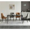 Kitchen Dining Room Furniture Chairs Dining Chairs Set Of 6 Living Room Side Chairs Water Proof PU Leather Kitchen Chairs with Metal Legs Kitchen