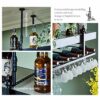 Vintage Iron Stylish Simplicity Down Wine Glass Holder Simple Display Household Wine Glass Holder Kitchen Restaurant Bottle Holder Height Adjusta