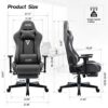 S*MAX Gaming Chair with Footrest Fabric Thicken Seat Ergonomic Gaming Chairs with 3D Armrest Breathable Fabric Headrest Lumbar Support Racing Sty