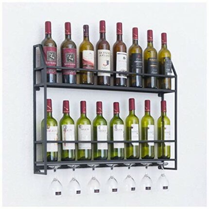 Metal Black Wall-Mounted Wine Glass Holder Stylish Simplicity Industrial Stylish Simplicity Champagne Glass Wine Glass Goblet Holder Bracket Red