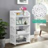Yosoo Health Gear Shoes Rack, 4 Tier Carved Shoe Storage Stand, White Multifunction Stand shoe shelf Easy To Assemble Shoe Storage Rack Organiser
