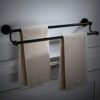 Stainless steel towel rail Extended Double towel bar Rust Wall mounted towel rack Black paint finish For Bathroom Kitchen Office.Punch-G 90 Color