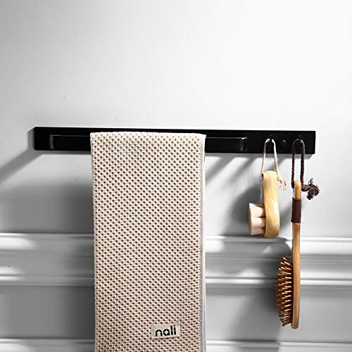 Gabriera Towel Bar with 2 Hook for Bathroom Kitchen 15.7" Towel Holder Rack Wall Mounted Aluminum