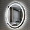 Oval Illuminated Bathroom Mirror with Led Light and Demister Pad Touch Sensor Wall Mounted Makeup Shaving 2 Sizes, a,