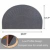 YK Decor Front Door Mat Half Round Inside Doormat Outdoor Entry Mat Non Slip Mud Dirt Trapper Mat Indoor Entrance Mat Rug Machine Washable (Gray)