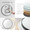 Albriya R8080BK-1 Large Round Black Metal Mirror 32 inch with Floating Shelf - Large Wall Mounted Circle Mirror Matte Black Frame - for Bathroom,