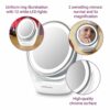 Medisana CM 835 round make-up mirror - Table mirror with LED lighting and 5x magnification - Make-up mirror with 360° swivel function