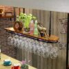 OUSIKA Wine Racks,Wine Lovers/Ceiling Wine Racks Adjustable Height Wall Mounted Hanging Wine Bottle Holder Metal Iron Wine Glass Rack Goblet Stem
