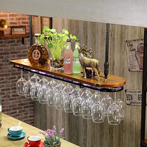 OUSIKA Wine Racks,Ceiling Wine Rack Adjustable Height Wall Mounted Hanging Wine Bottle Holder Metal Iron Wine Glass Rack Goblet Stemware Racks Vi