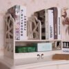 lyrlody 2 Tiers DIY Bookcase, Children's Bookcase for Toys and Books Desk Organiser Stationery Storage Rack for Home Bedroom Bathroom, 30 x 21 x