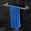 BTSKY 40CM Wall Mount SUS304 Stainless Steel Brushed Hand Towel Holder Hanger Rail Organizer Rack Bar Clothes Hanger Rack Holder Bathroom Accesso
