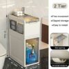 OPSREY Toilet Paper Organizer for Bathroom Cabinet, Narrow Bathroom Gap Organizer Drawer Shelf Toilet Floor Storage