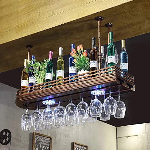 MiroDo Ceiling Wine Racks Hanging Wine Glass Rack Red Wine Cup Holder Goblet Rack Bottle Rack Glass Rack Stemware Racks Vintage Style Decoration