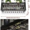 SUCHETA Hanging Wine Rack with Glass Holder and Shelf, Wine Lovers Bar Furniture& Wine Holder Vintage Style Ceiling Wine Racks/Metal Iron Adjusta
