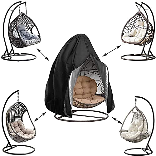 Timisea Egg Chair Cover Double Patio Hanging Egg Chair Cover Swinging Egg Chair Cover Polyester Taffeta Waterproof Heavy Duty Garden Rattan Wicke