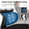 Ximstar Ergonomic Office Chair,Home Office Desk Chair with Adjustable Headrest & Armrest, High Back Mesh Computer Chair with Thickened Cushion &