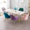 dining chair Kitchen Dining Room Furniture Chairs Kitchen Dining Chair Set Of 6 Living Room Armchair with Metal Legs Velvet Seat and Backrests fo