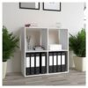 WHATSIZE ENTERPRISE – Malax – Versatile Wooden Storage Shelf - A Minimalist Display Cabinet with 4 Cube Compartments Ideal for Home - Furniture t