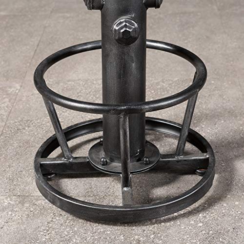 Topower American Antique Industrial Round Bottom Adjustable Height Cafe Coffee Retro Vintage Stylish Water Pipe Design Pub Kitchen Bar Stool (Sil