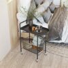 SLNFXC Kitchen Cart Storage Cart Simple Bedside Table Mini Mobile Coffee Table Storage Cart Kitchen Bathroom Cart (Color : Rosso, Size : 1pcs)