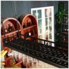 SUCHETA Hanging Wine Rack with Glass Holder and Shelf, Wine Bottle Holder, Hanging Glass Holder, Creative Wine Holder, Decoration for Home, Europ