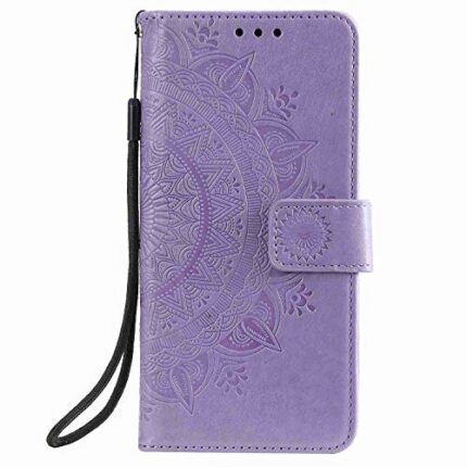 Motorola Moto E40 Phone Case, Moto E30/ E20 Case, Protective Wallet Flip Shockproof PU Leather Card Slots Embossed Mandala Magnetic Closure Stand