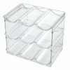 Rehomy Clear Stackable Plastic Refrigerator Rack Water Bottle Holder Storage Organizer for Champagne Water Bottles