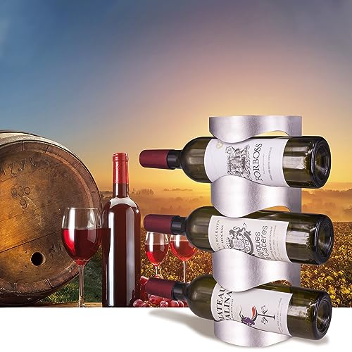 Cokritsm Wall Wine Rack, Stainless Steel Wine Rack Wall Mounted, 3 Bottles Wall-Mounted Wine Racks Wine Holder Wall Mounted, Liquor Bottle Displa