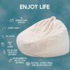 YFYTYG-PX Bean Bag Cover, XL Large Bean Bag Chair Cover Indoor Lazy Manmade Rabbit Fur Sofa Cover for Adult Kids (Fillings Not Included),White,XL