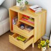 FGHOEV Bedside table with 3 drawers and multi-purpose storage shelf for home furniture