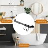 Towel Rack for Bathroom: Bath Towel Holder Wall Mounted - Matte Black Towel Bar Rod with 2 Towel Hooks 17-Inch … B0BYCGV61J