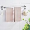 DINGZZ Towel Rack Double Towel Bar Bathroom Fashion Towel Holder Hanger Wall Mounted Polished Chrome