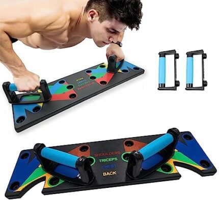 9 In 1 Body Building Push Up Rack Board, Multifunction Muscle Body Trainer Work Out Rack, Color Coded Fitness Pushup Stands Workout Equipment for