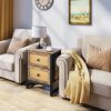 YITAHOME Bedside Table, Heavy Duty End Side Table, Nightstand Storage Unit, 2-Drawer Dresser, Bedside Cabinet, Rattan Woven Chest of Drawers for