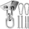 Xndryan Heavy Duty Swing Hangers, 360° Rotate Swivel Hammock Hooks with Screws, Stainless Steel Swing Hook for Ceiling Wooden Porch, Gym Yoga Sus