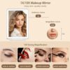 Travel Makeup Mirror with 10X Magnifying Mirror, Lighted Makeup Mirror with 80 Led Lights in 3 Colors, Rechargeable 2000mAh Batteries, Portable U