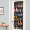 24-pair Over-the-door Medium-size Shoe Organizer, Shoes Storage Hanger Hanging Shelf with Heavy Duty Metal Holder Hooks Large Fabric Pockets Rack